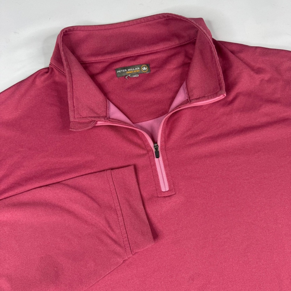 Peter Millar Perth 1/4 Zip Pullover Mens 2XL Red Crown Sport Stretch Performance